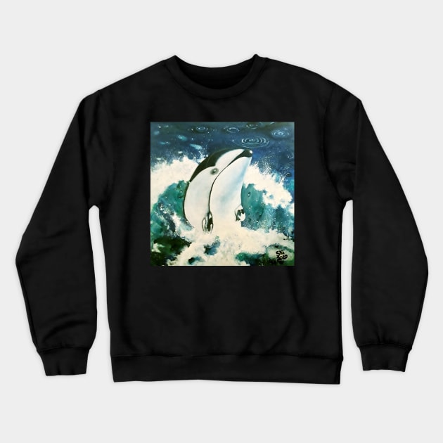 Helen the Dolphin Crewneck Sweatshirt by Signe23